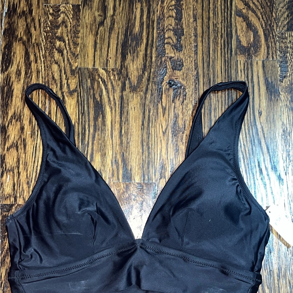 Aerie Black Bikini Top V-Neck